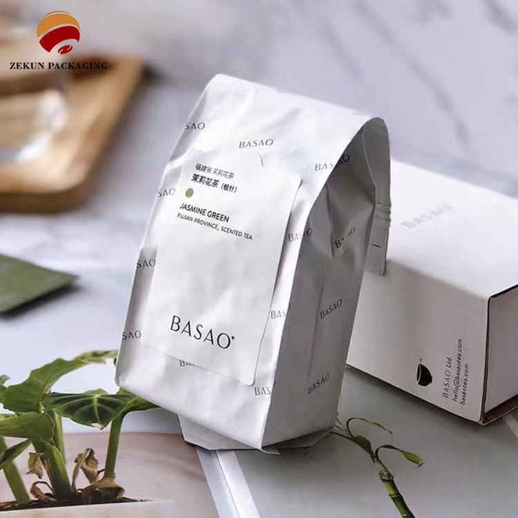 Teebeutel für die Verpackung von Teepapieren, auf Maß gedruckt, CMYK-Design, Reißverschluss, Oberfläche, Gravurdruck, BOPP/Kraftpapier/PE