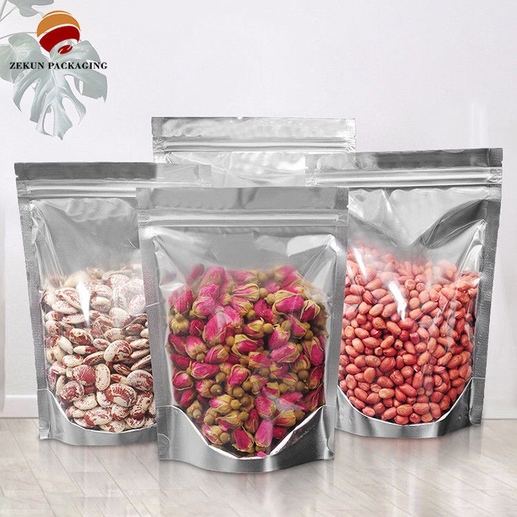 Kunststoffverpackung Glanzfläche Hohe Barriere Aluminiumfolie Stehbeutel mit Rissnotch