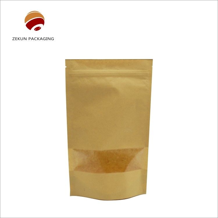 Gravurdruck Kraftpapier Zip Lock Tasche Lebensmittelverpackung CMYK Kraft PE Tasche Feuchtigkeitsdicht