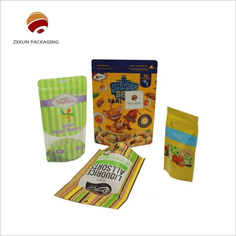 Pet/Pe Verpackung Flachboden Reißverschluss Tasche bis zu 10 Farben Reißbeständigkeit