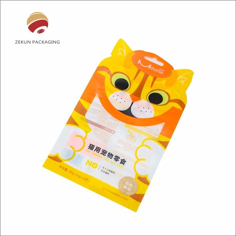 Custom Design Haustierfutterbeutel mit Reißverschluss Vibrant CMYK Druck PET/AL/PE Materialien